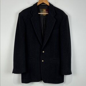 Structure Wool Cashmere Men’s Small Blazer Black Charcoal Lined Luxury